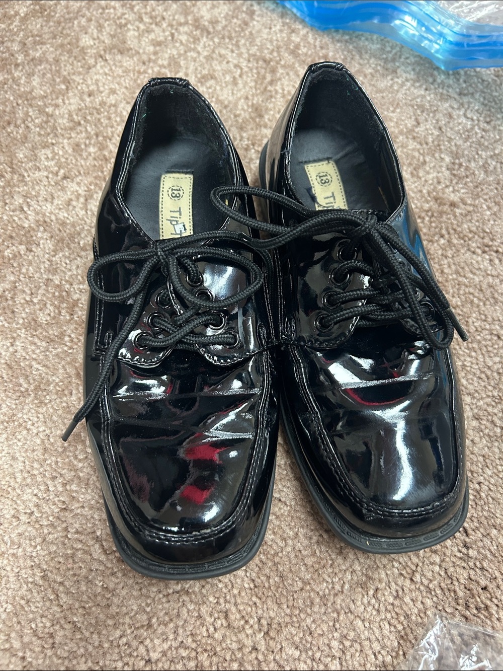 Black Patent Lace-Up Dress Shoes bin d26